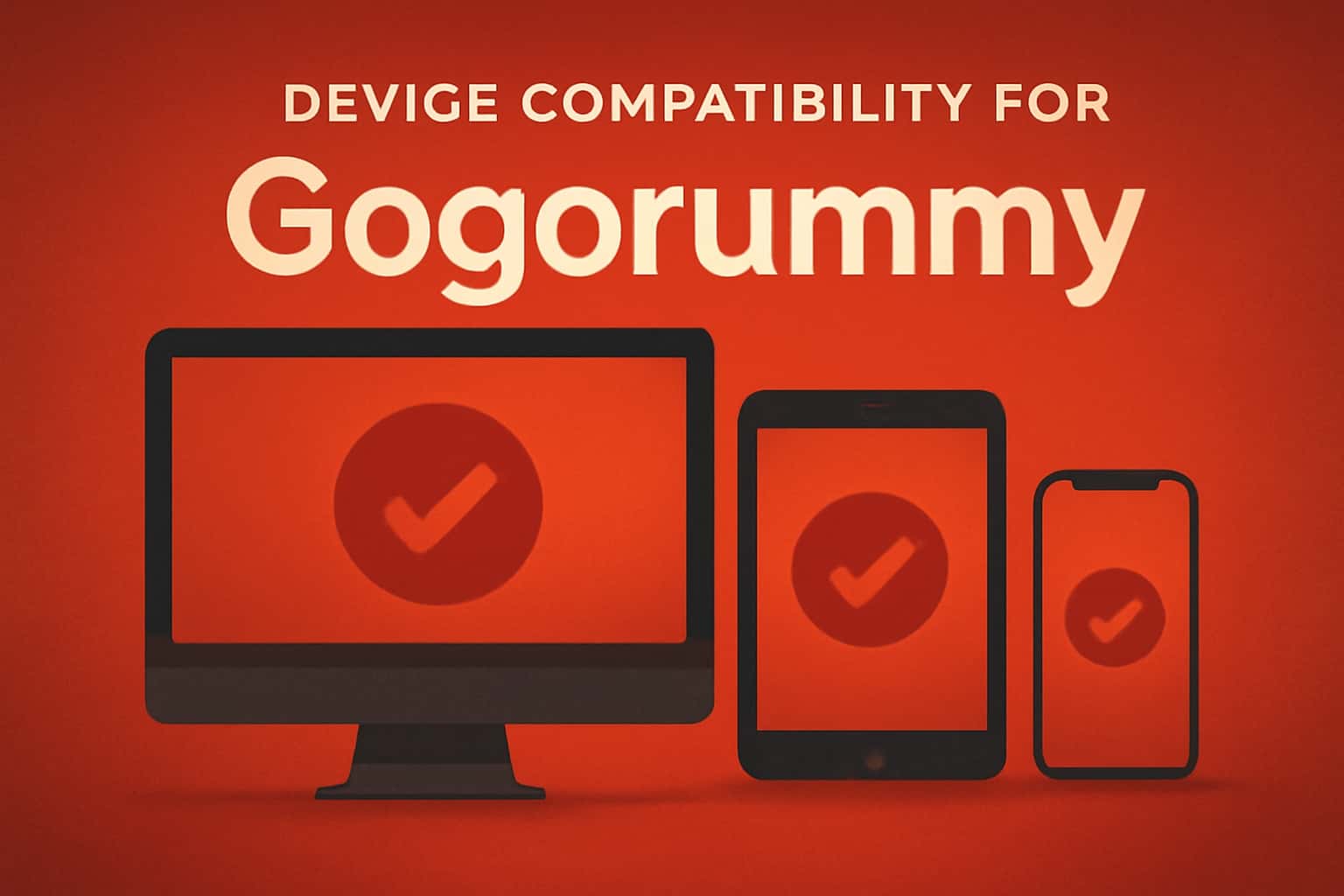 An informative graphic showcasing device compatibility details for Gogorummy.