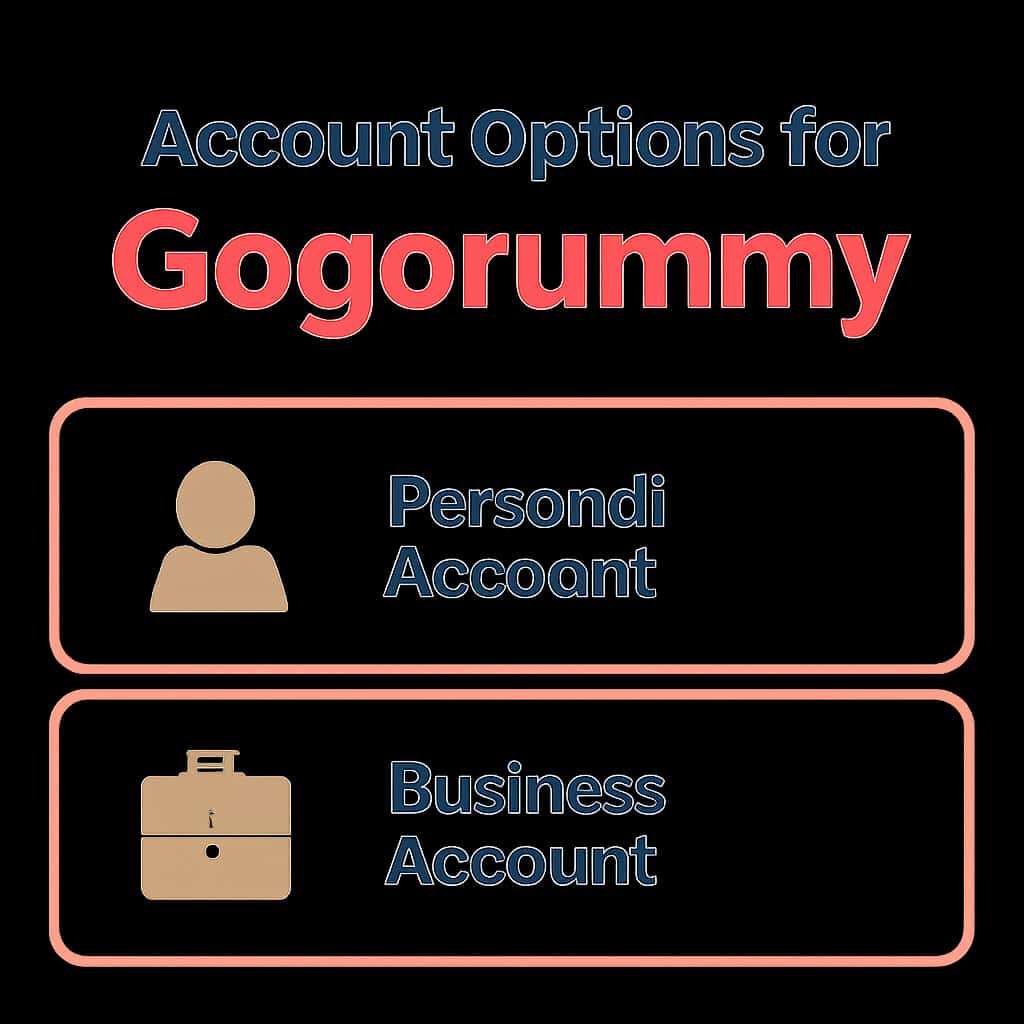 Diagram explaining account options for Gogorummy.