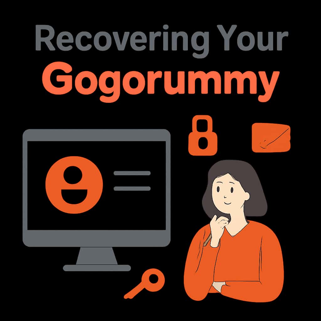 Illustrative diagram outlining steps for Gogorummy account recovery.