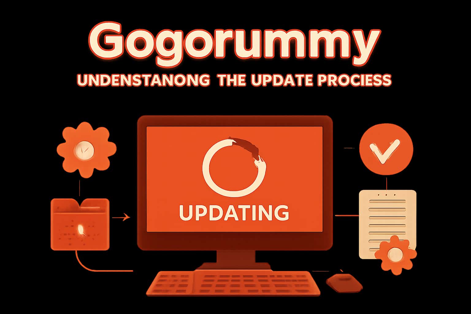 An educational depiction of the Gogorummy update process with relevant text.