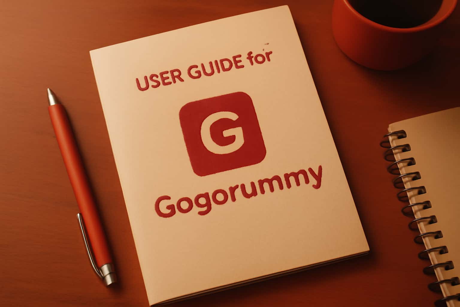 User Guide for Gogorummy displayed in a professional and tech-oriented setting.