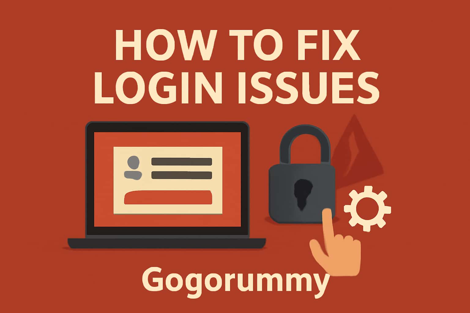 An infographic detailing steps to fix login issues in Gogorummy.