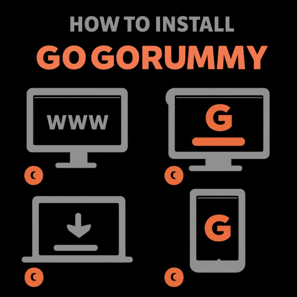 Illustration depicting the installation process for Gogorummy