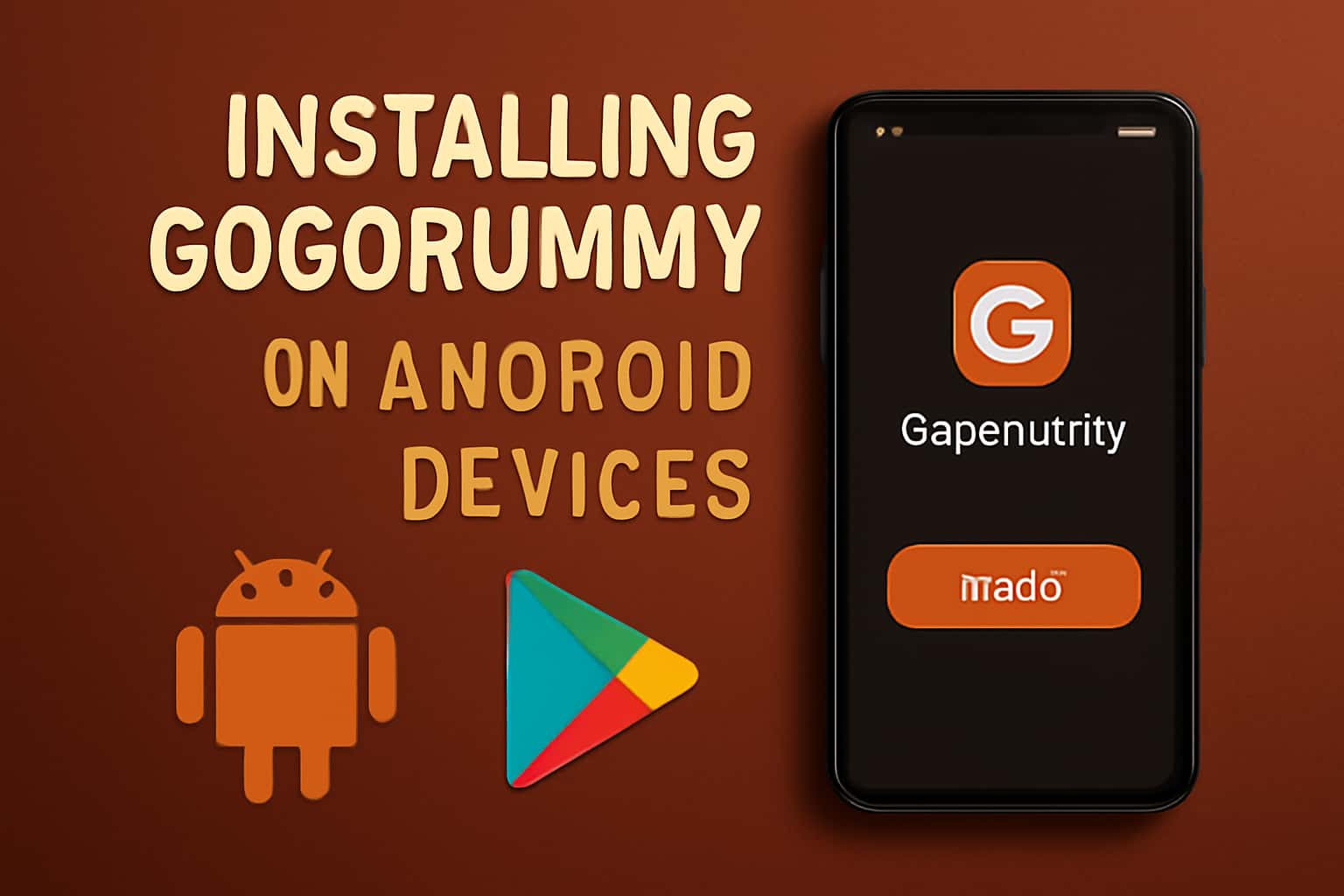 An informative graphic illustrating the steps to install Gogorummy on Android devices.