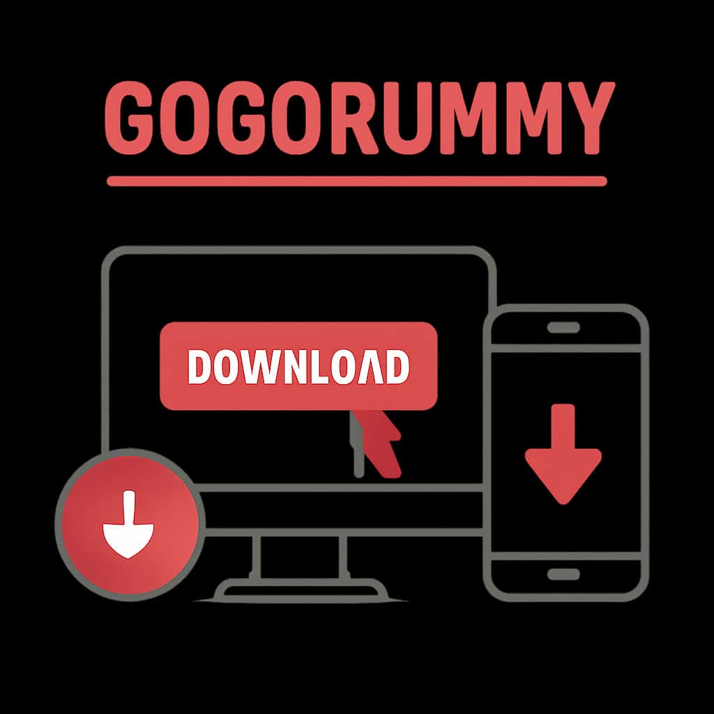 Illustration explaining the steps to download Gogorummy.