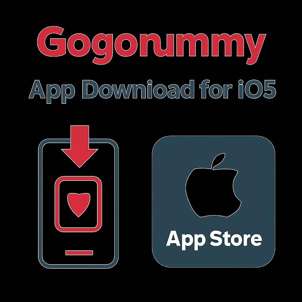 Diagram explaining the download process for Gogorummy App on iOS.